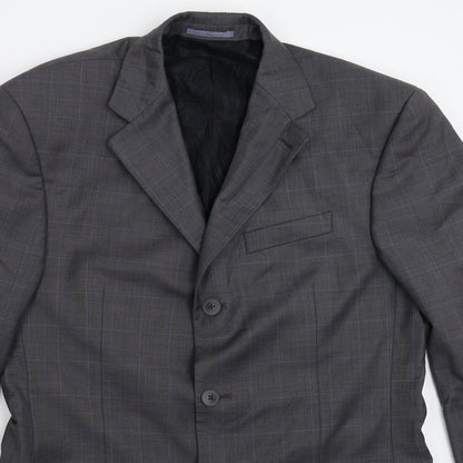 Next Mens Grey Check  Jacket Suit Jacket Size 38