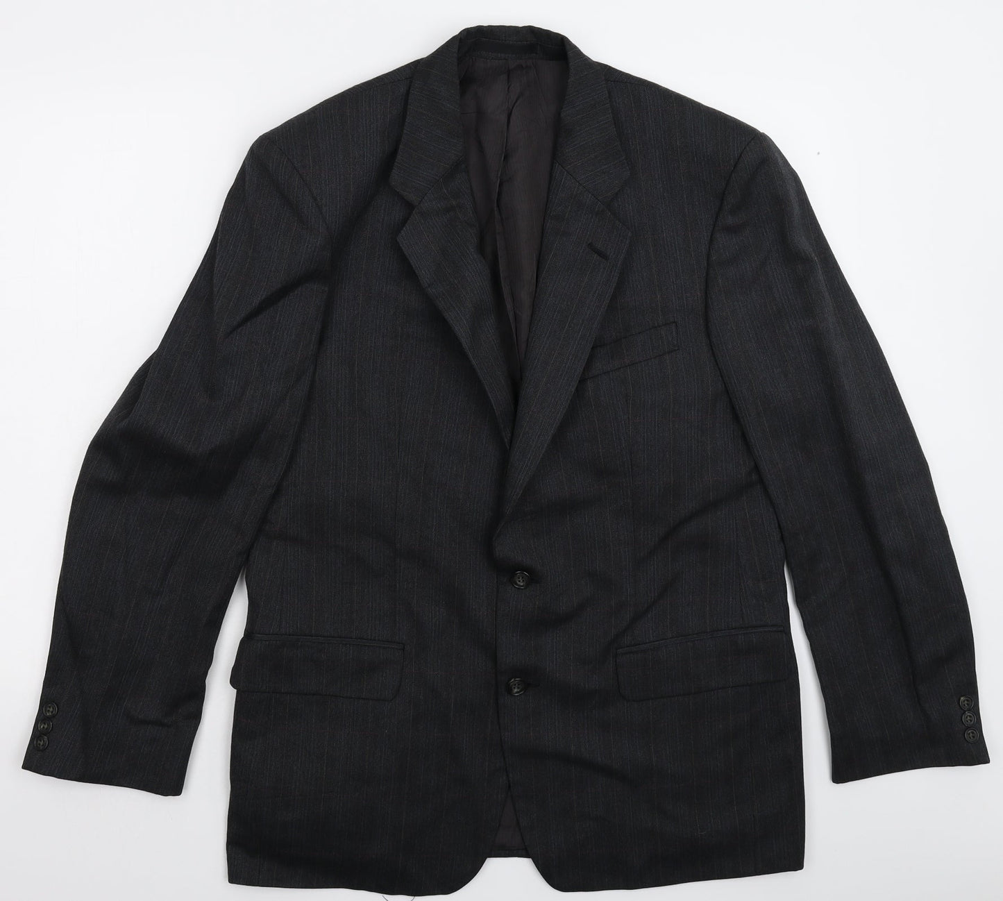 St Michael Mens Black Striped  Jacket Suit Jacket Size 40