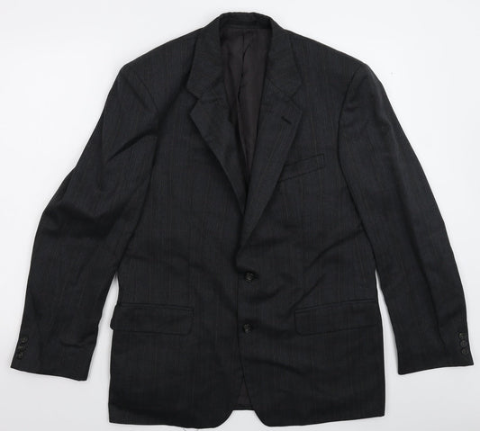 St Michael Mens Black Striped  Jacket Suit Jacket Size 40
