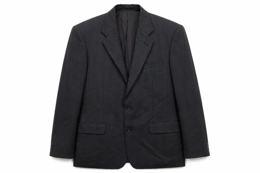 St Michael Mens Black Striped  Jacket Suit Jacket Size 40