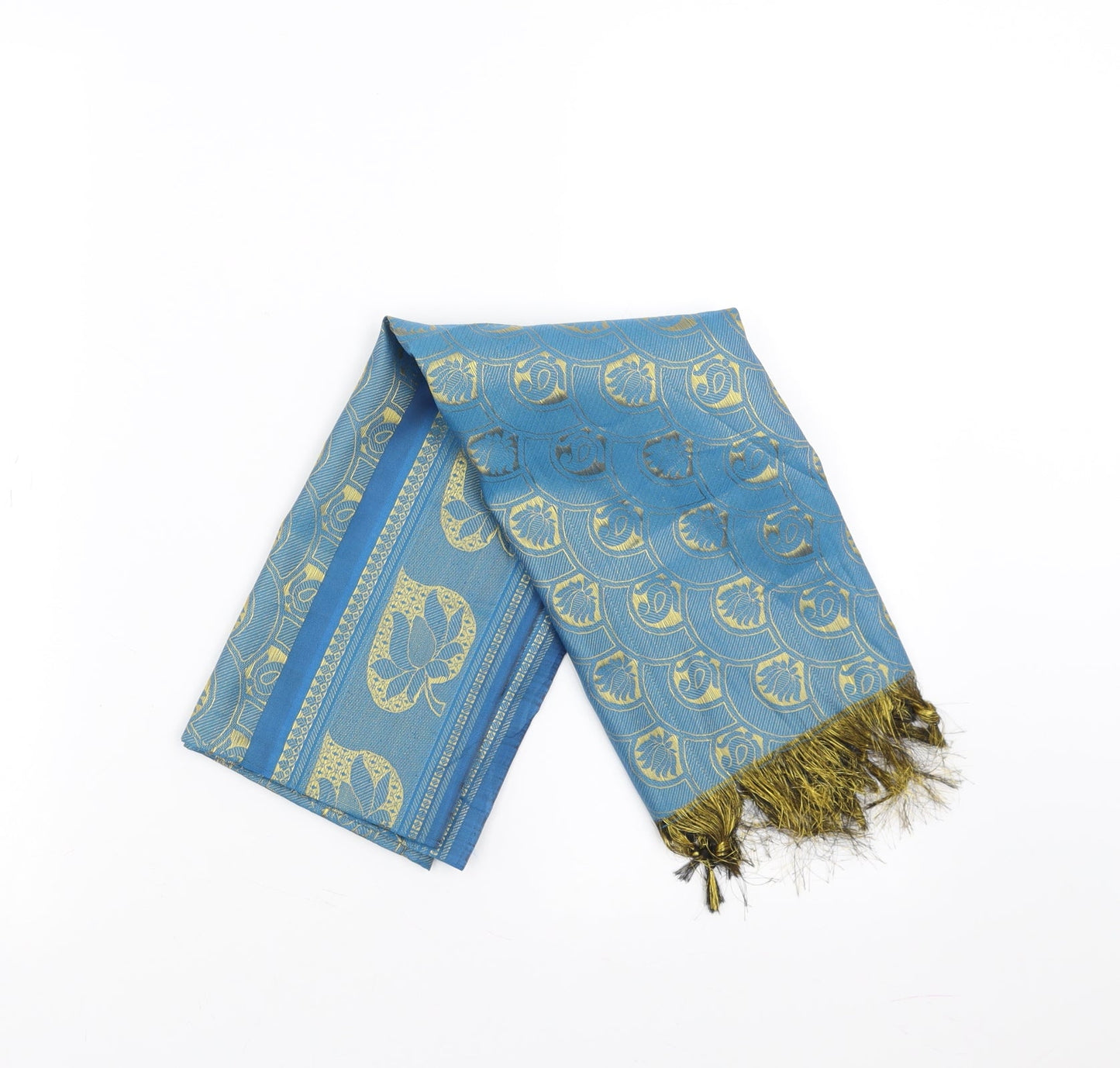 Preworn Womens Blue Floral   Scarf