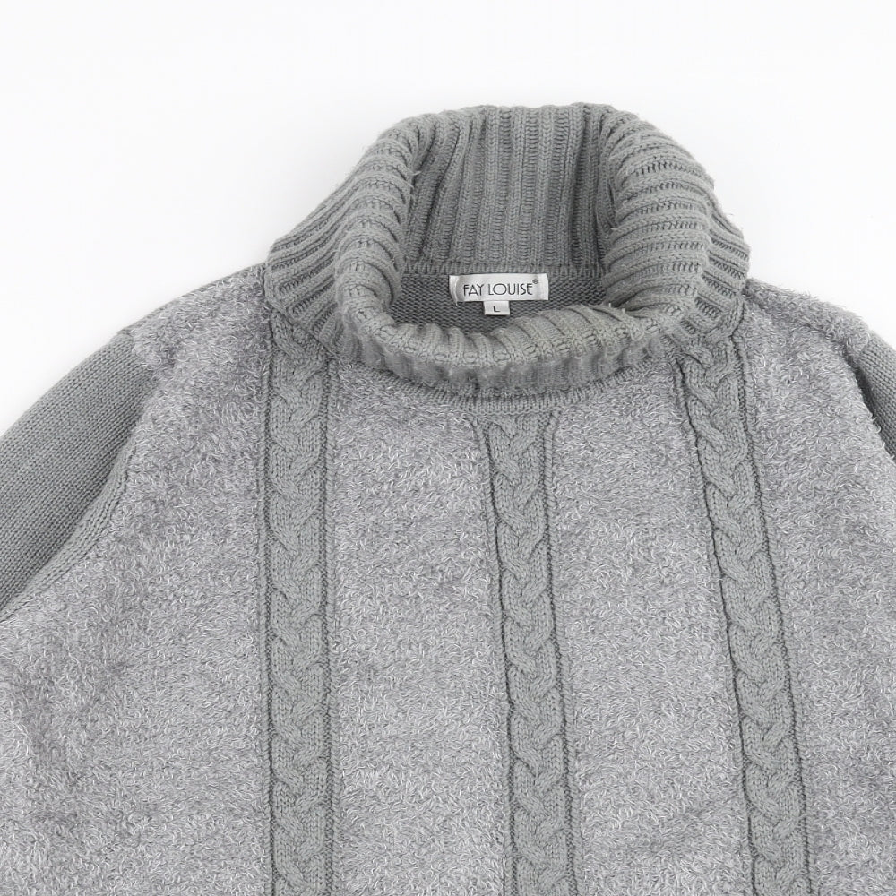 Fay Louise Womens Grey Striped  Pullover Jumper Size L