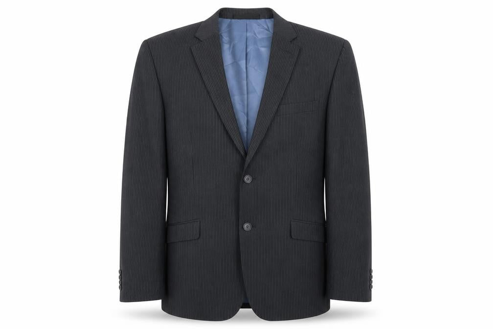 Butler & Webb Mens Blue Striped Jacket Suit Jacket Size 42 - short length
