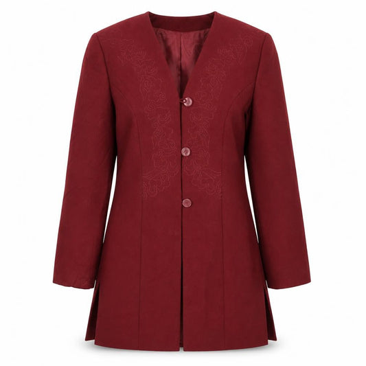 Collection Womens Red   Jacket Suit Jacket Size 10  - Embroidered detail