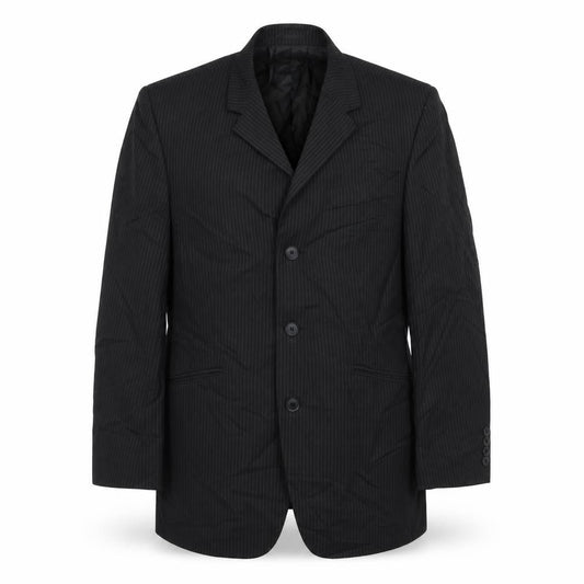 TU Mens Black Striped  Jacket Suit Jacket Size 40