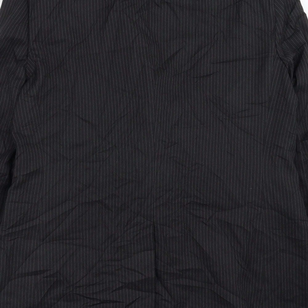Sainsburys  Mens Black Striped  Jacket Suit Jacket Size 40