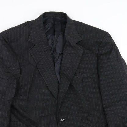 Mr Harry Mens Grey Striped  Jacket Suit Jacket Size 42