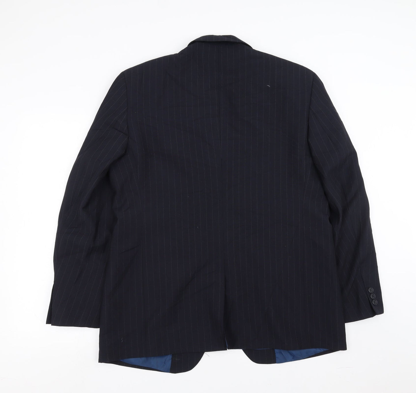 George Mens Blue Striped  Jacket Suit Jacket Size 40