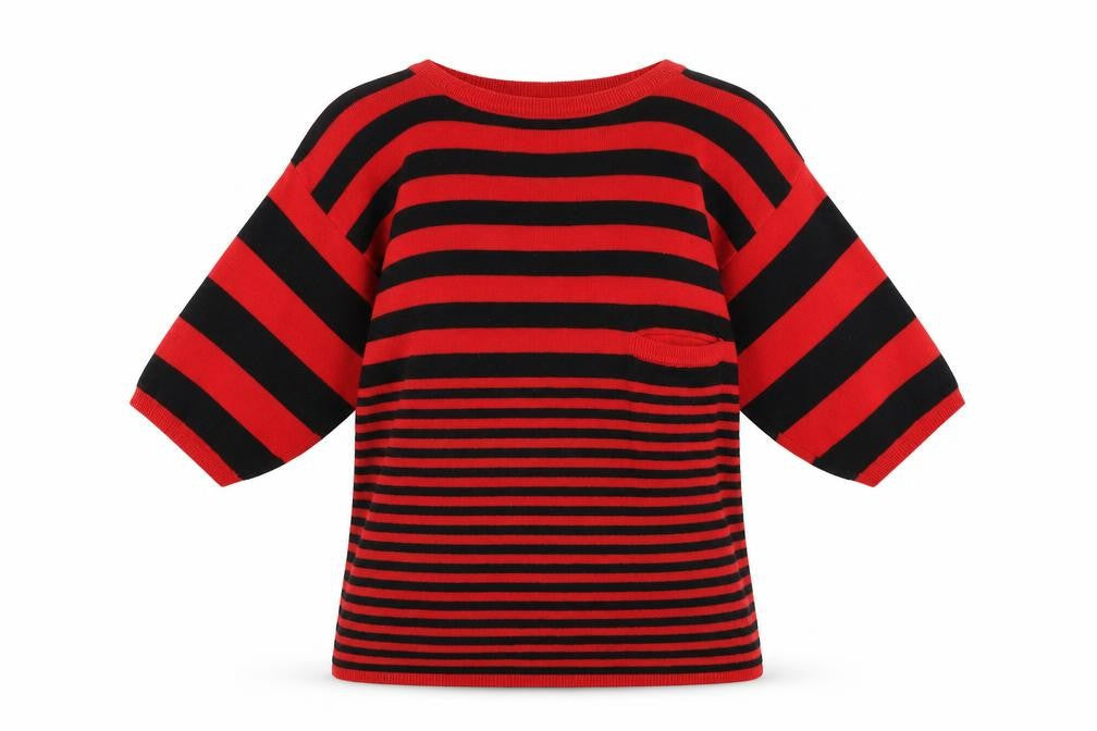 MICHAEL CARRIE Womens Red Striped  Pullover Jumper Size M