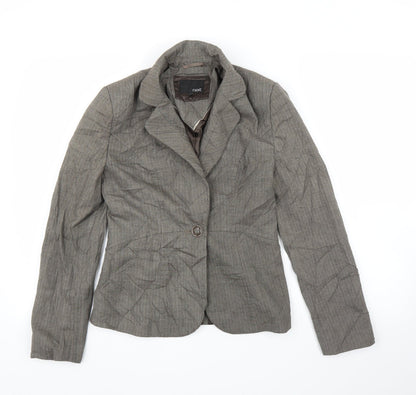 Next Womens Brown Striped  Jacket Blazer Size 8