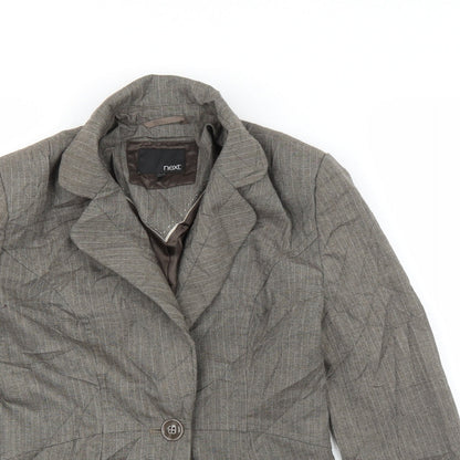 Next Womens Brown Striped  Jacket Blazer Size 8