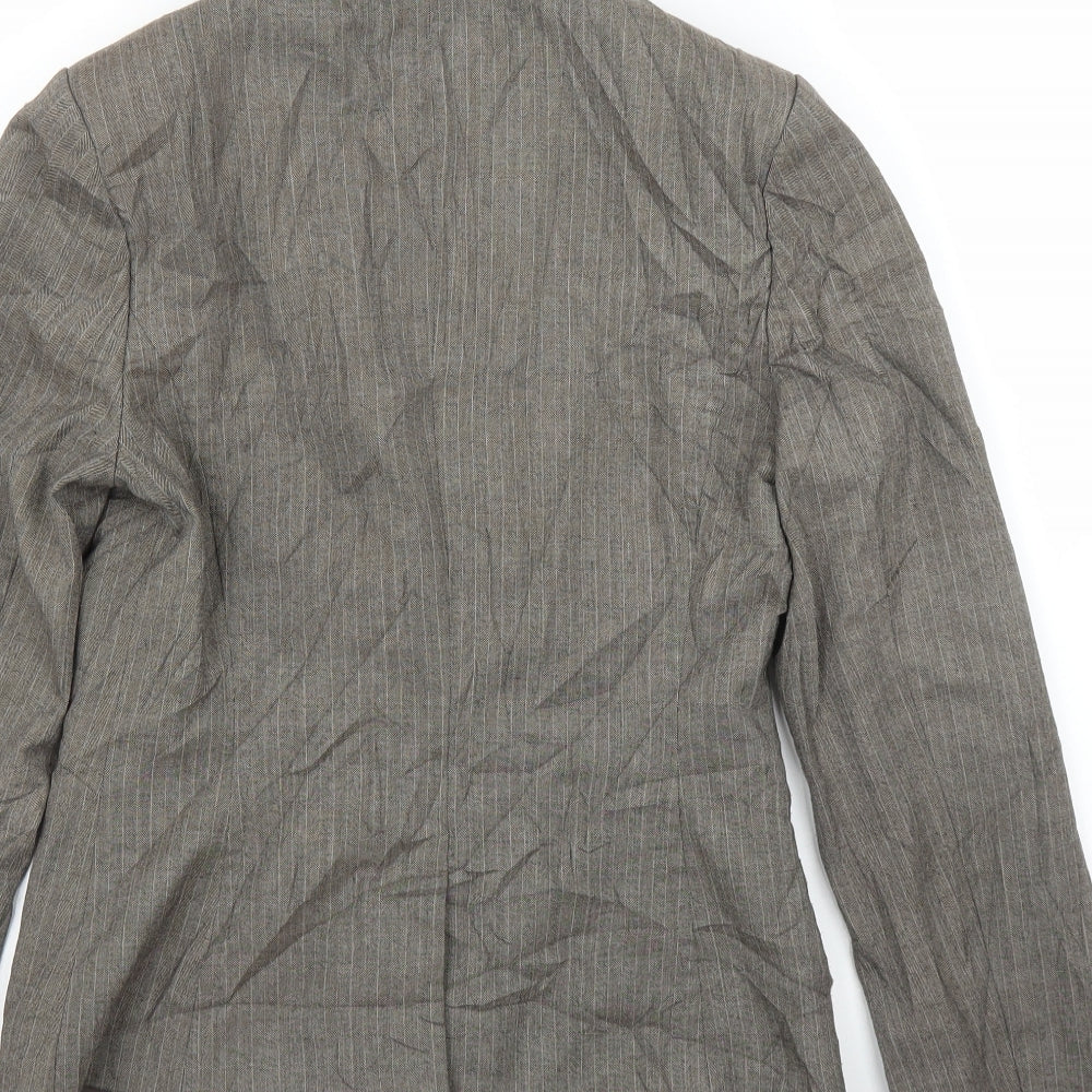 NEXT Womens Brown Striped  Jacket Blazer Size 8