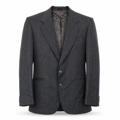 George Arthur Dunn Mens Grey Striped  Jacket Suit Jacket Size 38