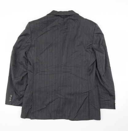 George Arthur Dunn Mens Grey Striped  Jacket Suit Jacket Size 38