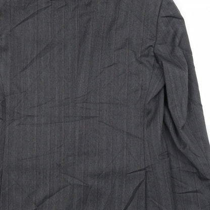 George Arthur Dunn Mens Grey Striped  Jacket Suit Jacket Size 38