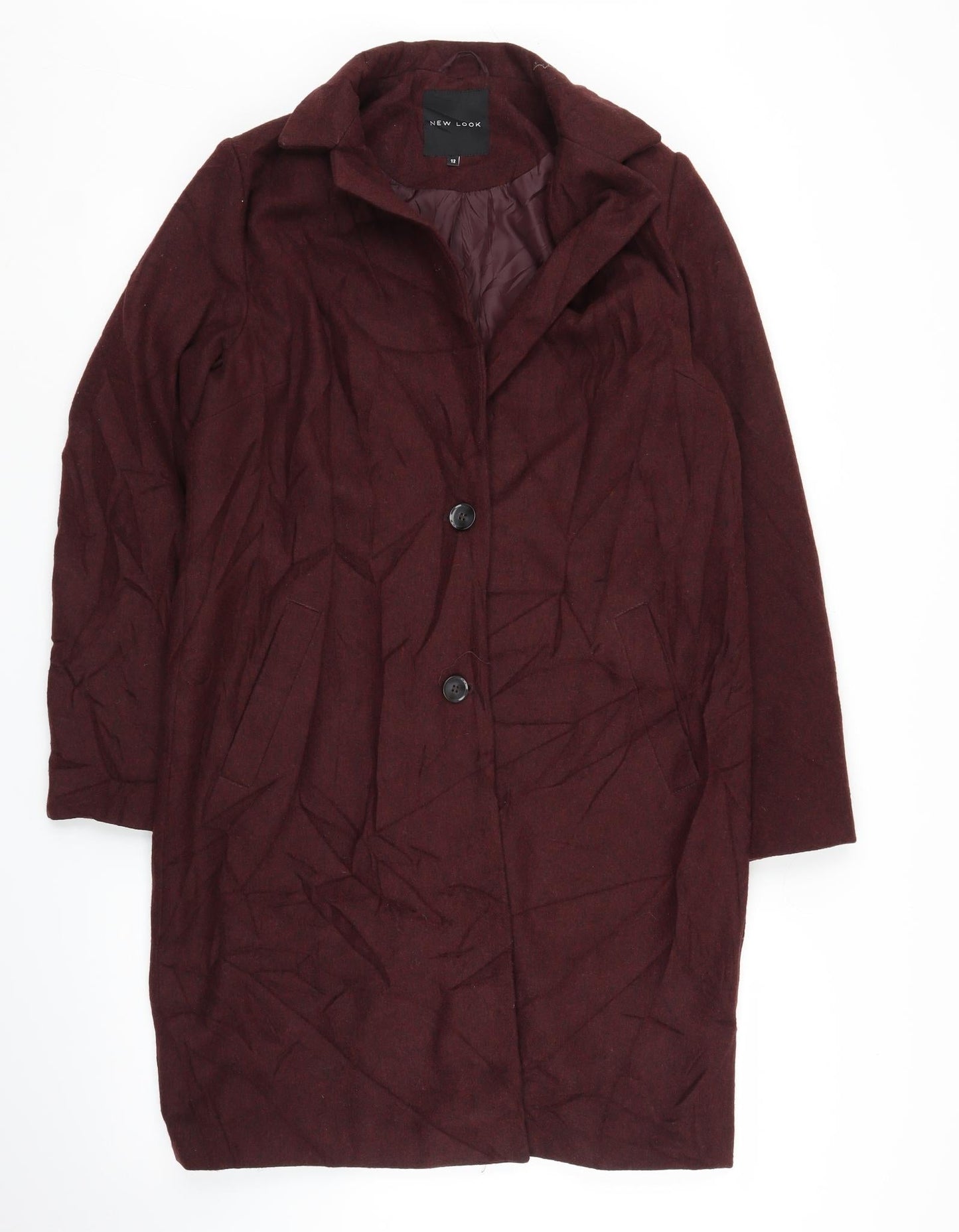 New Look Womens Purple   Overcoat Coat Size 12