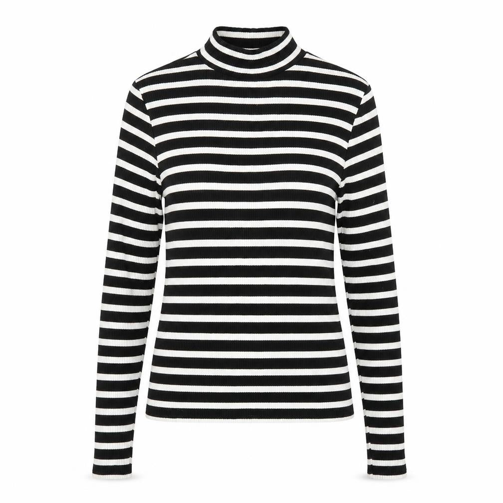River Island Womens Black Striped  Basic T-Shirt Size 10