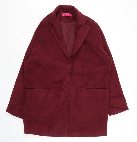 Boohoo Womens Purple   Overcoat Coat Size 14