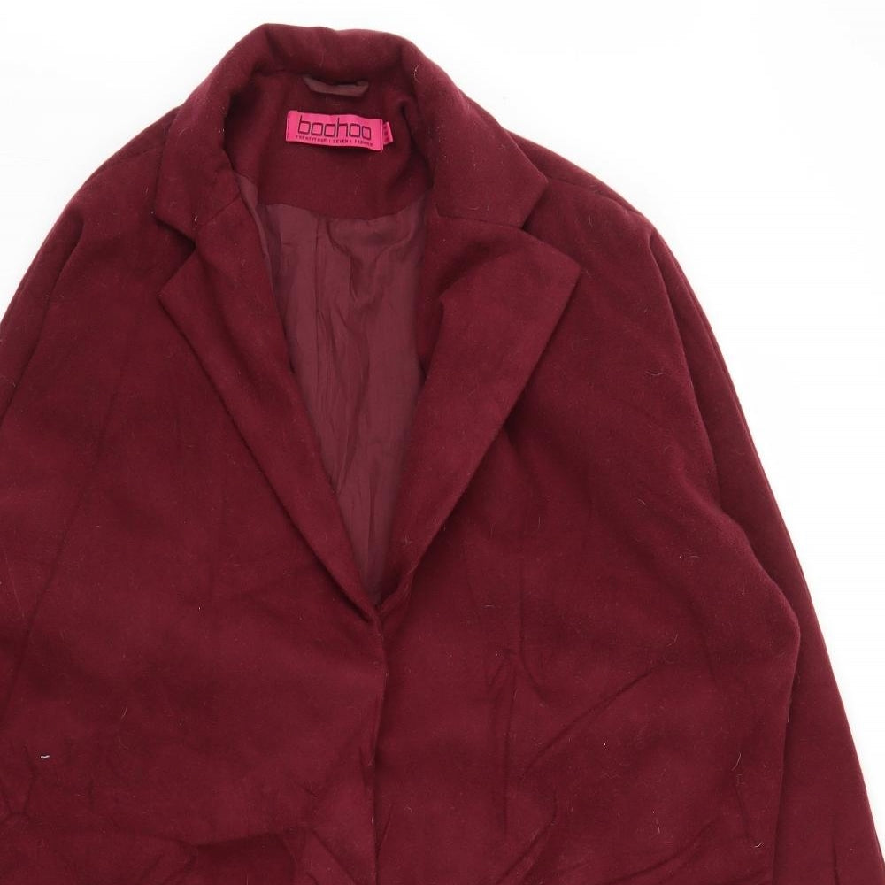 Boohoo Womens Purple   Overcoat Coat Size 14