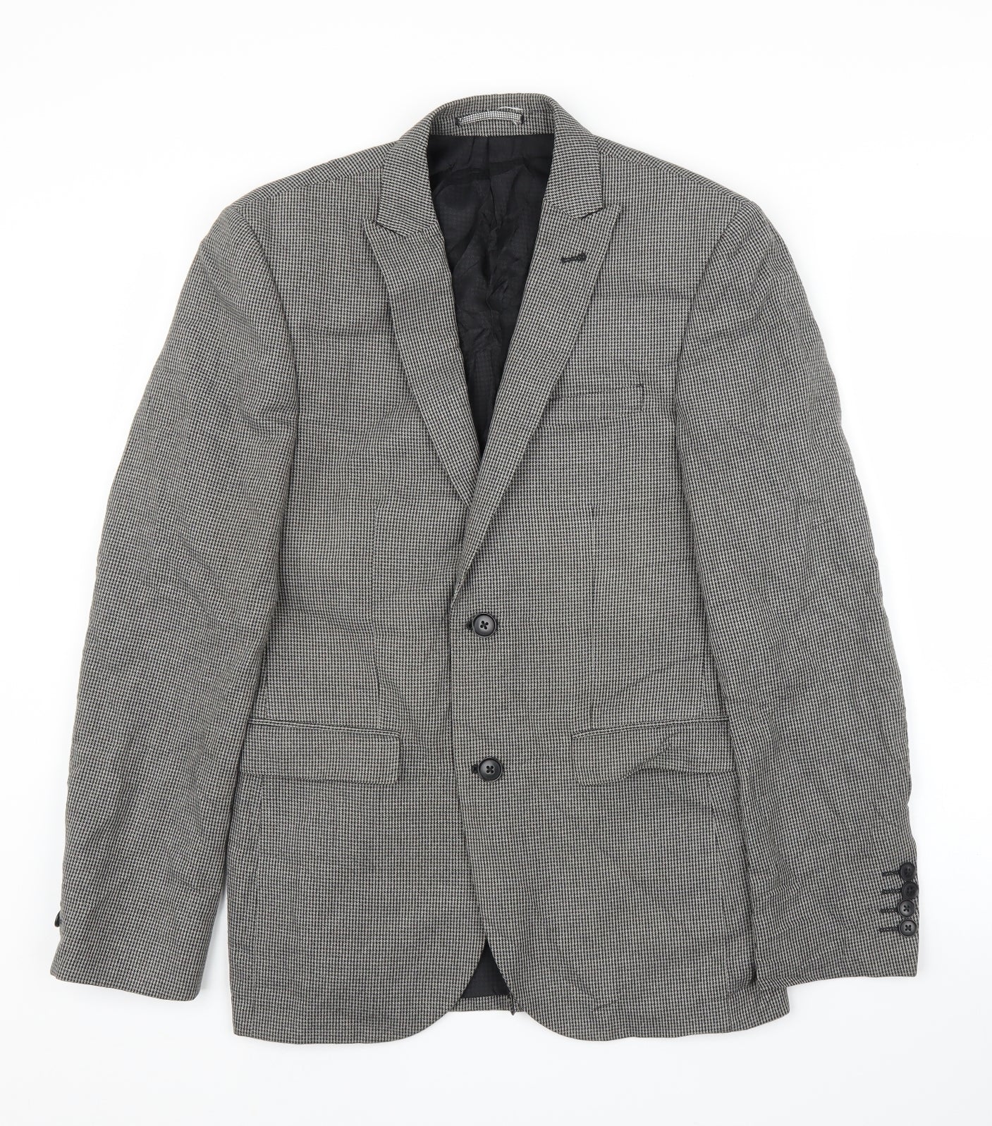 NEXT Mens Grey Houndstooth  Jacket Suit Jacket Size 36