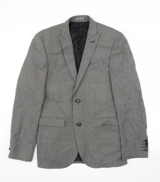 NEXT Mens Grey Houndstooth  Jacket Suit Jacket Size 36