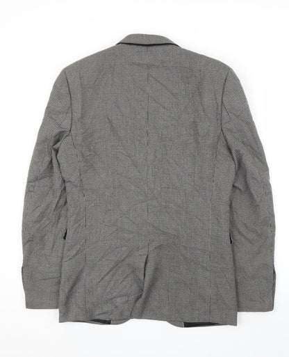 Next Mens Grey Houndstooth  Jacket Suit Jacket Size 36