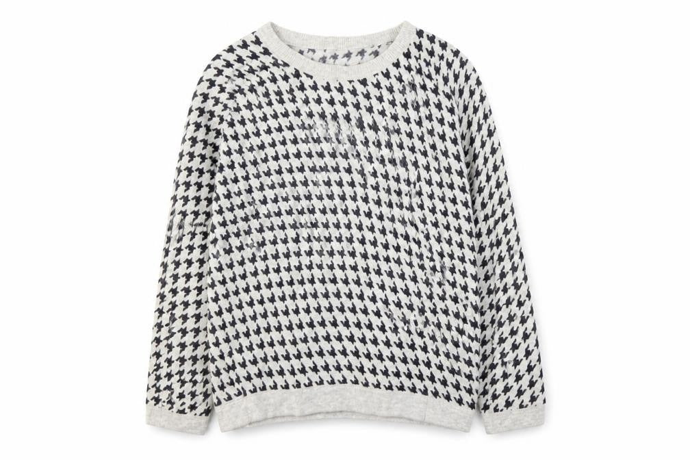 Preworn Womens Grey Houndstooth  Pullover Jumper Size M