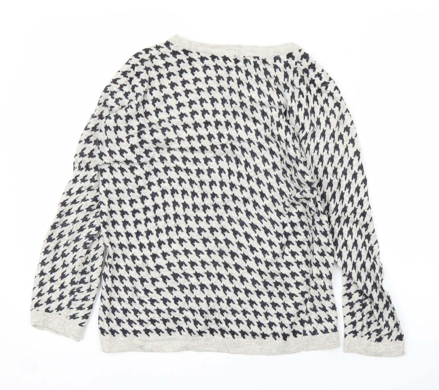 Preworn Womens Grey Houndstooth  Pullover Jumper Size M
