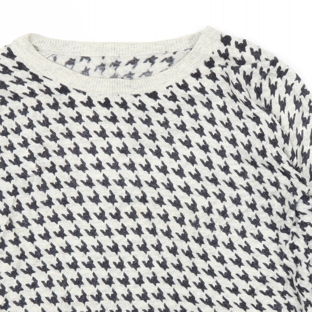 Preworn Womens Grey Houndstooth  Pullover Jumper Size M