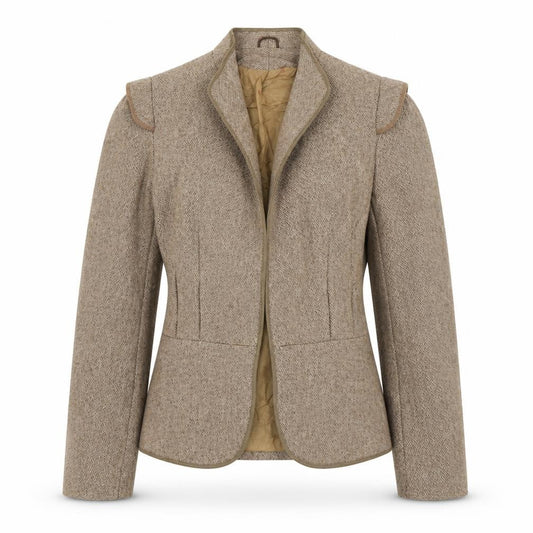Preworn Womens Brown Herringbone  Cardigan Jumper Size S