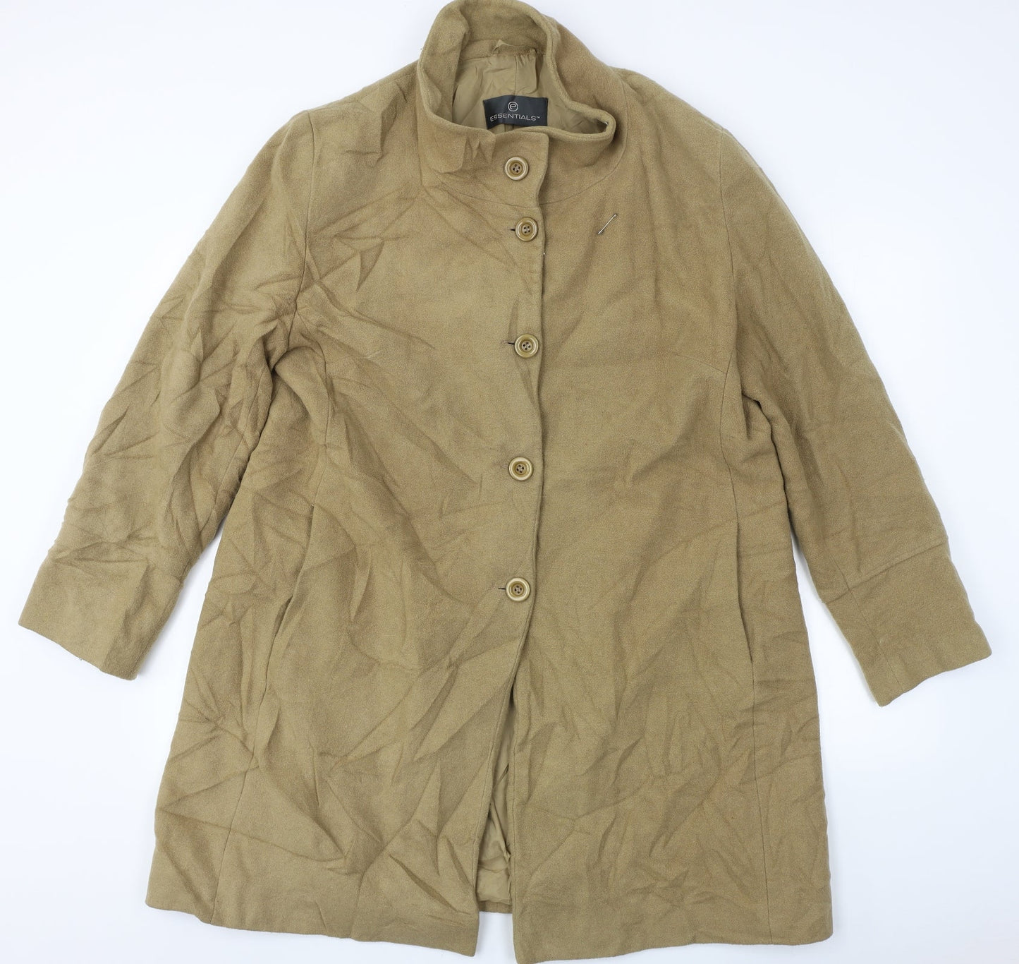 Essentials  Womens Brown   Jacket Coat Size 20