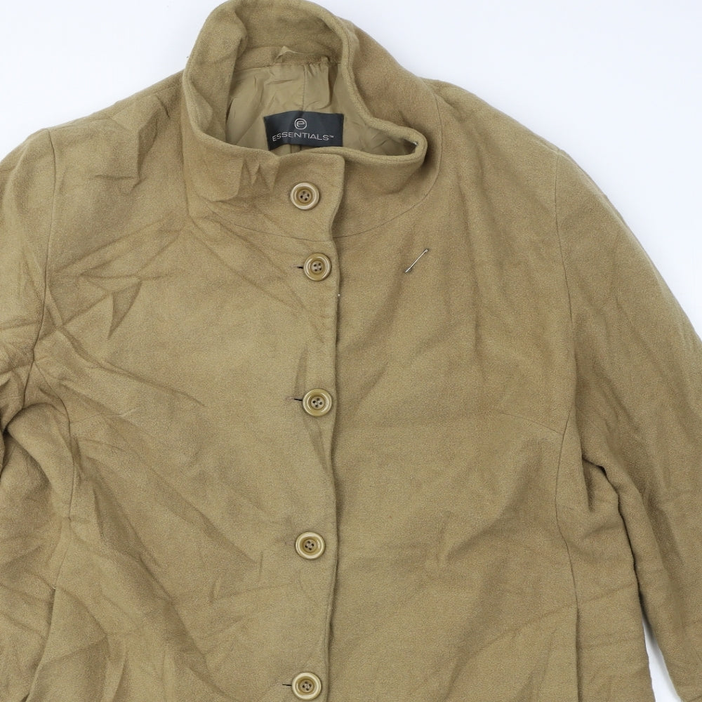 Essentials  Womens Brown   Jacket Coat Size 20