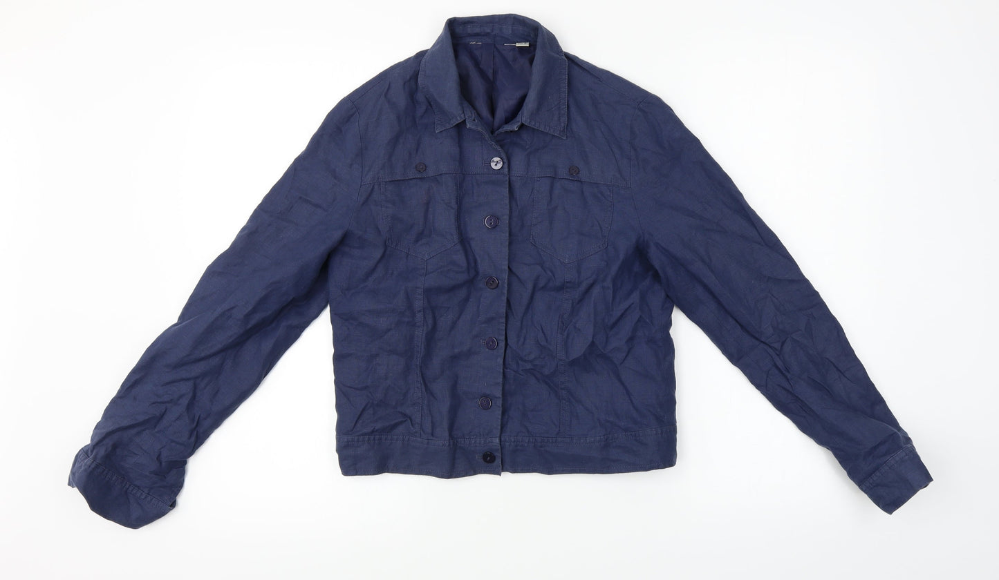 Preworn  Womens Blue   Jacket Blazer Size 8