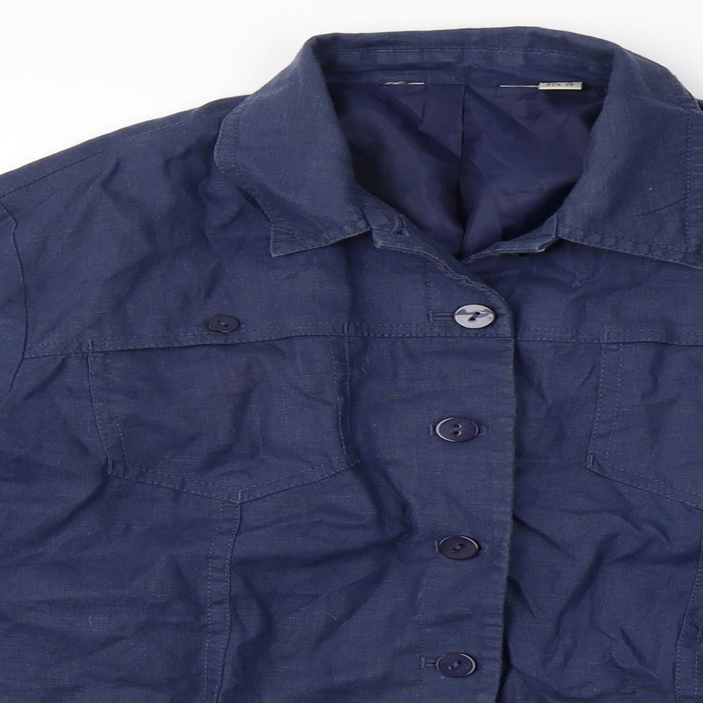 Preworn  Womens Blue   Jacket Blazer Size 8