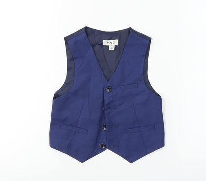 Additional front view of y&z boys’ black jacket waistcoat, size 2, years