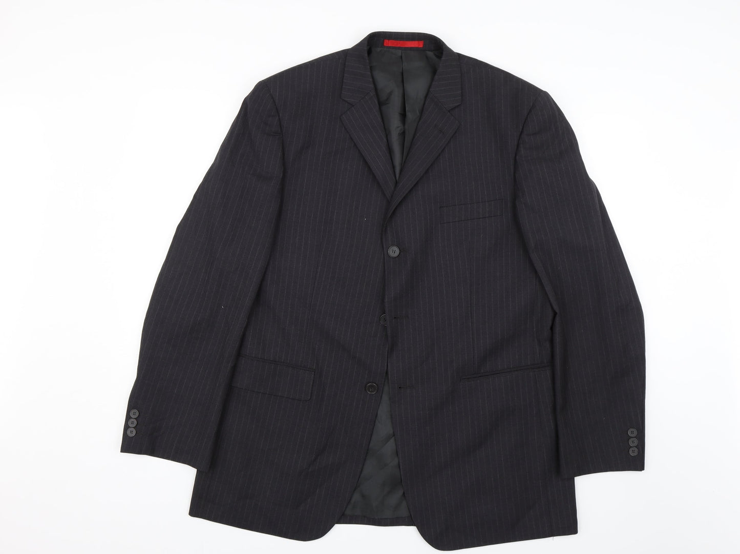 Burton Mens Black Striped  Jacket Suit Jacket Size 42