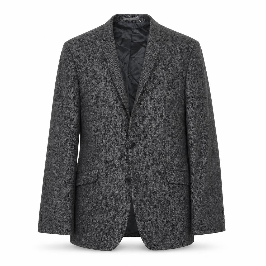 Limehaus Mens Grey Herringbone  Jacket Suit Jacket Size 44