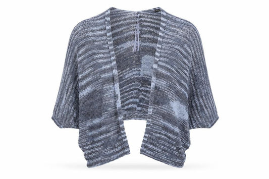 Front view of Atmosphere women’s blue cardigan jumper, size XS