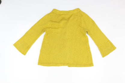 Back view of Red Herring women’s yellow cardigan jumper, size UK 8