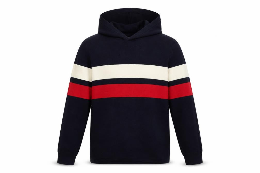 H&M Mens Blue Striped  Pullover Hoodie Size S