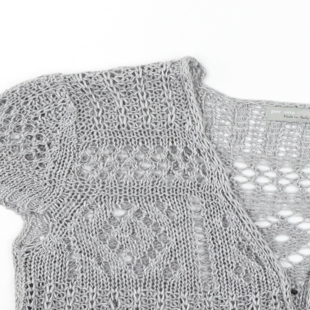 Per Una Womens Grey   Cardigan Jumper Size 12