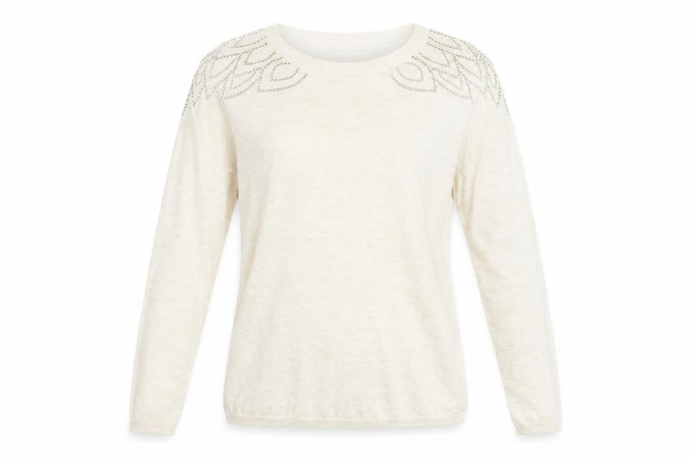 TU Womens Beige Striped  Pullover Jumper Size 8