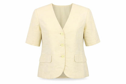 Preworn Womens Beige   Jacket Blazer Size 6