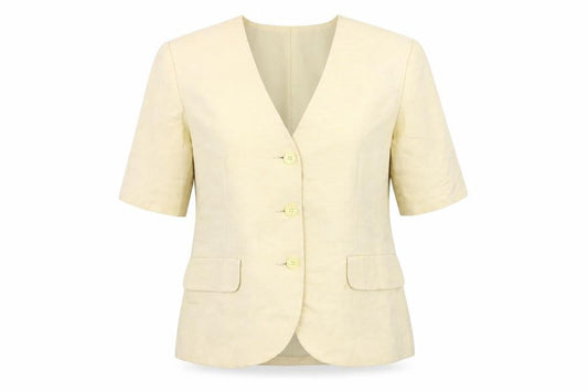 Preworn Womens Beige   Jacket Blazer Size 6