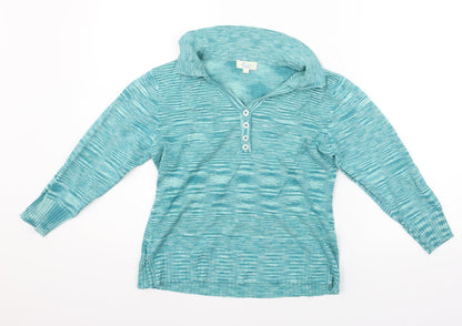 Klass Womens Blue Striped  Pullover Jumper Size S