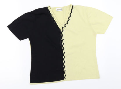 Additional front view of Roman Originals women’s yellow basic blouse, size S