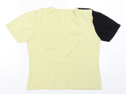Back view of Roman Originals women’s yellow basic blouse, size S