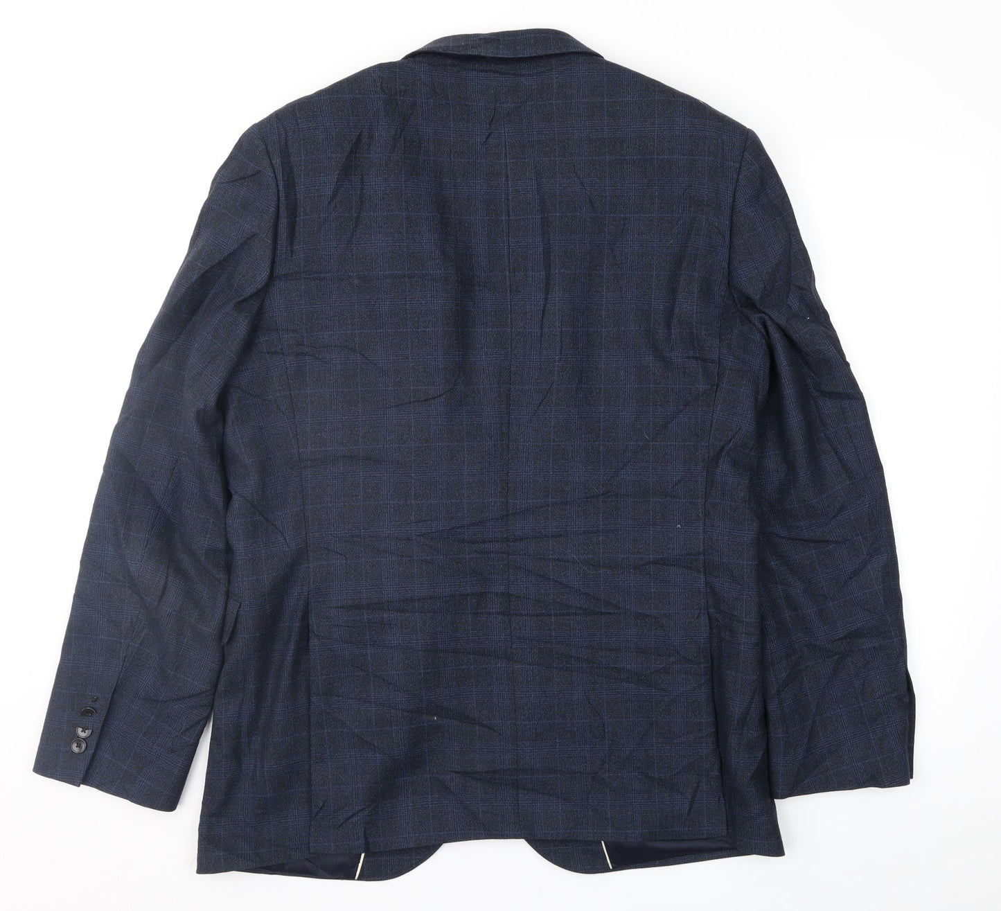 John Lewis Mens Blue Check  Jacket Suit Jacket Size 42