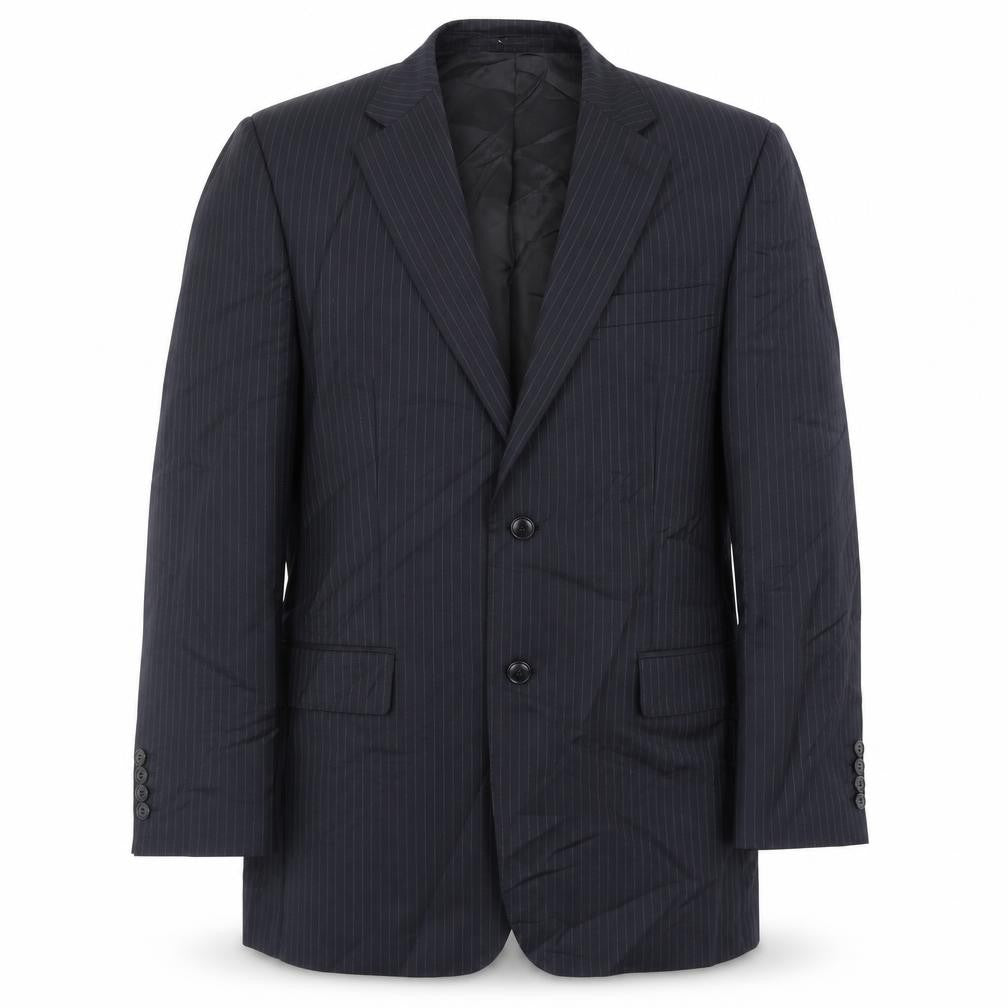 Terry de Havilland Mens Blue Striped  Jacket Suit Jacket Size 40
