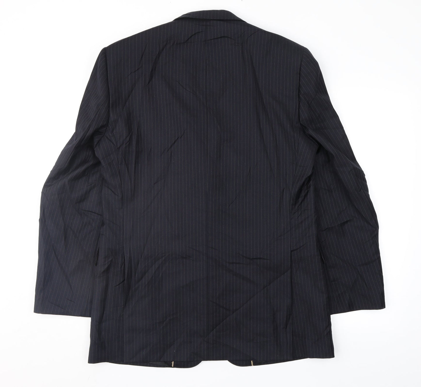 Terry de Havilland Mens Blue Striped  Jacket Suit Jacket Size 40
